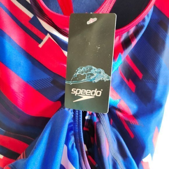 NEW SPEEDO Stars and Stripes Relay Back Blue Red W - Picture 8 of 8
